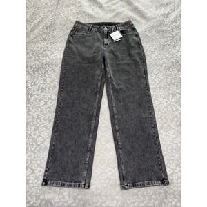 Halara Flex Denim High Waisted Wide Leg Jeans Washed Black Grey Size L (F20)